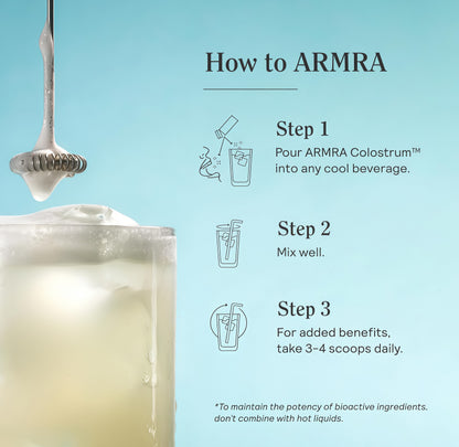 ARMRA ColostrumPowder IUnflavored| GutHealth & Bloating ISkin &Hair limmunity I Keto,Gluten & Fat-Free l120Servings